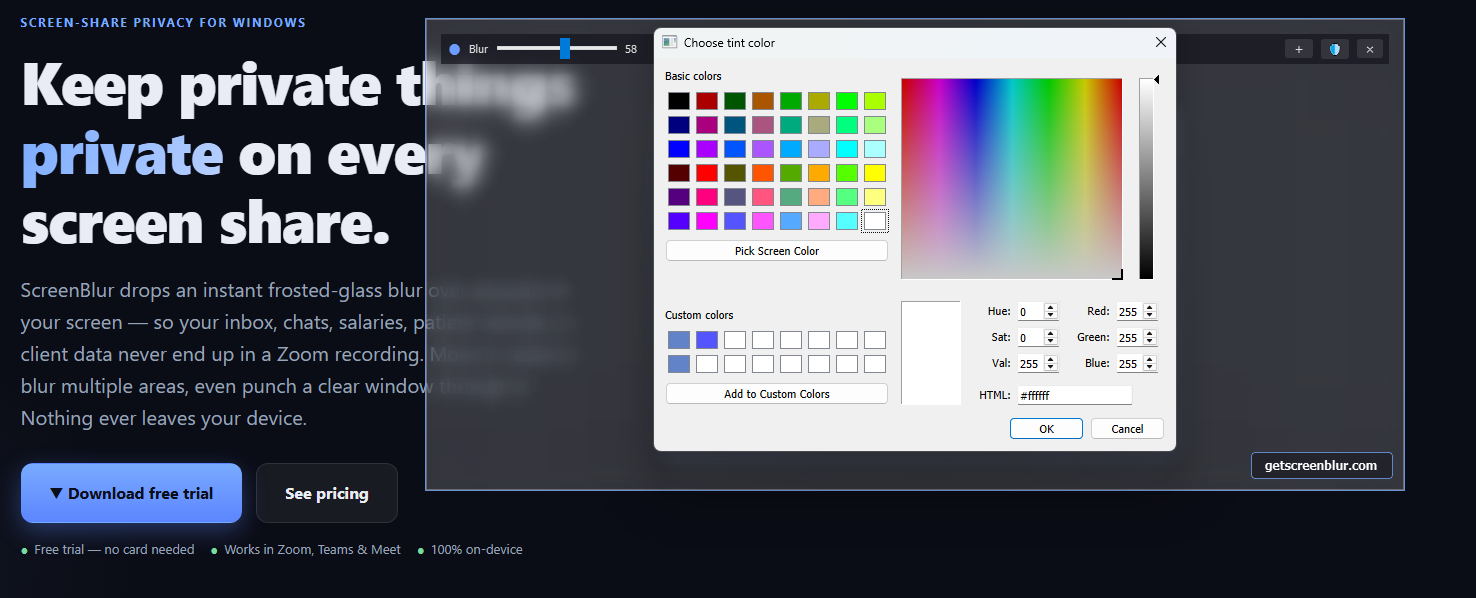 Tint the frost any color you like